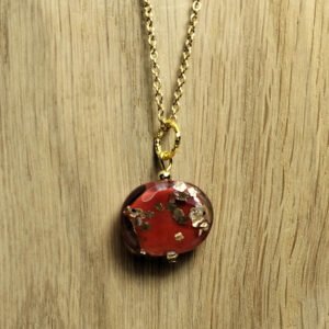 Pendentif Rouge Doré Feu– Braise Dorée