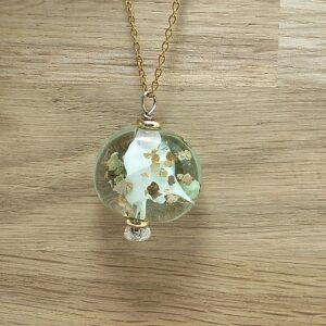 Pendentif Vert d'eau Bois - Clairière Dorée