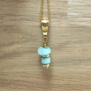 Pendentif Bleu Eau - Goutte de Paix