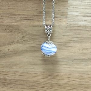 Pendentif Bleu Blanc Eau - Onde de Douceur