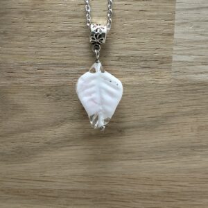 Pendentif en verre filé blanc - Feuille d’Air Pur