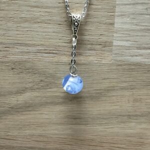 Pendentif Bleu glacier Métal – Souffle de Givre