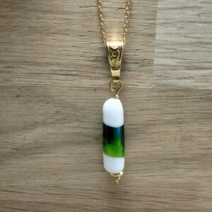 Pendentif Blanc et Vert - L’Orée du Bois
