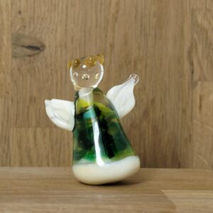 Ange en verre filé vert – renouveau et harmonie | Éclats d’verre